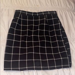 Nasty Gal black and white plaid mini skirt